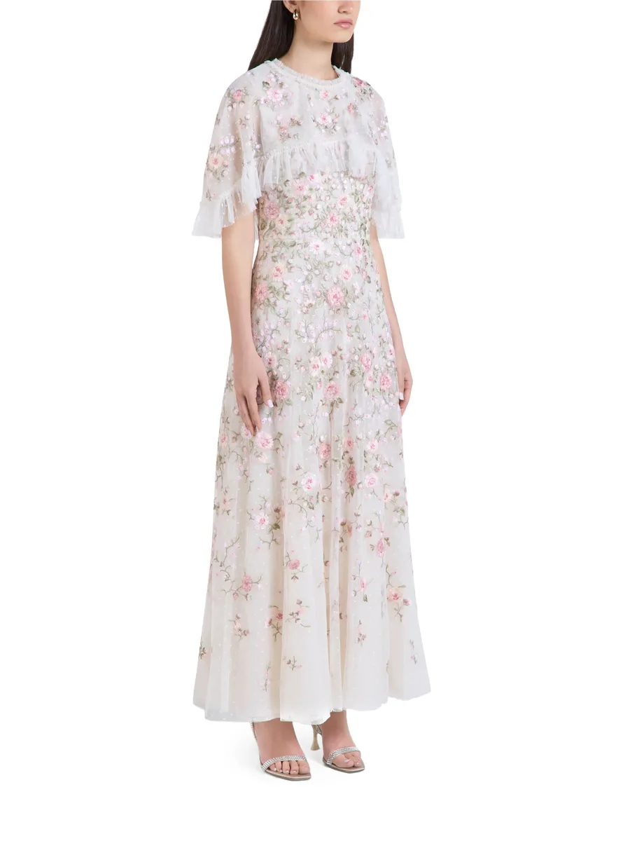 Eden floral-embroidered ruffled maxi dress 2