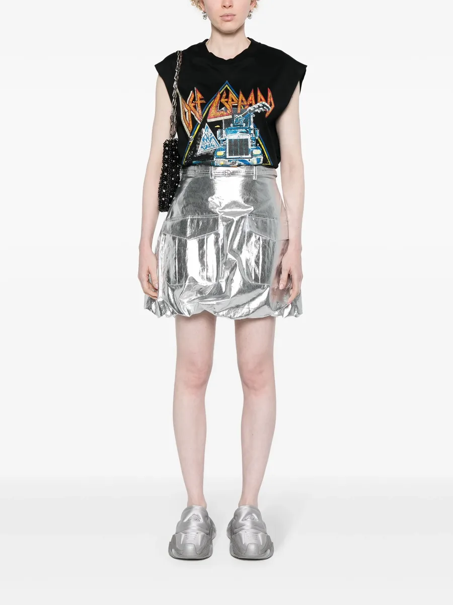 A-line metallic mini skirt 4