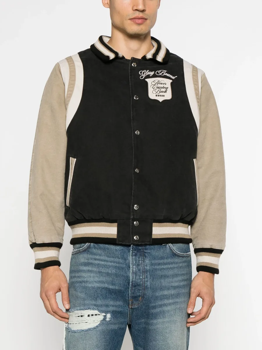 logo-embroidered canvas bomber jacket 6