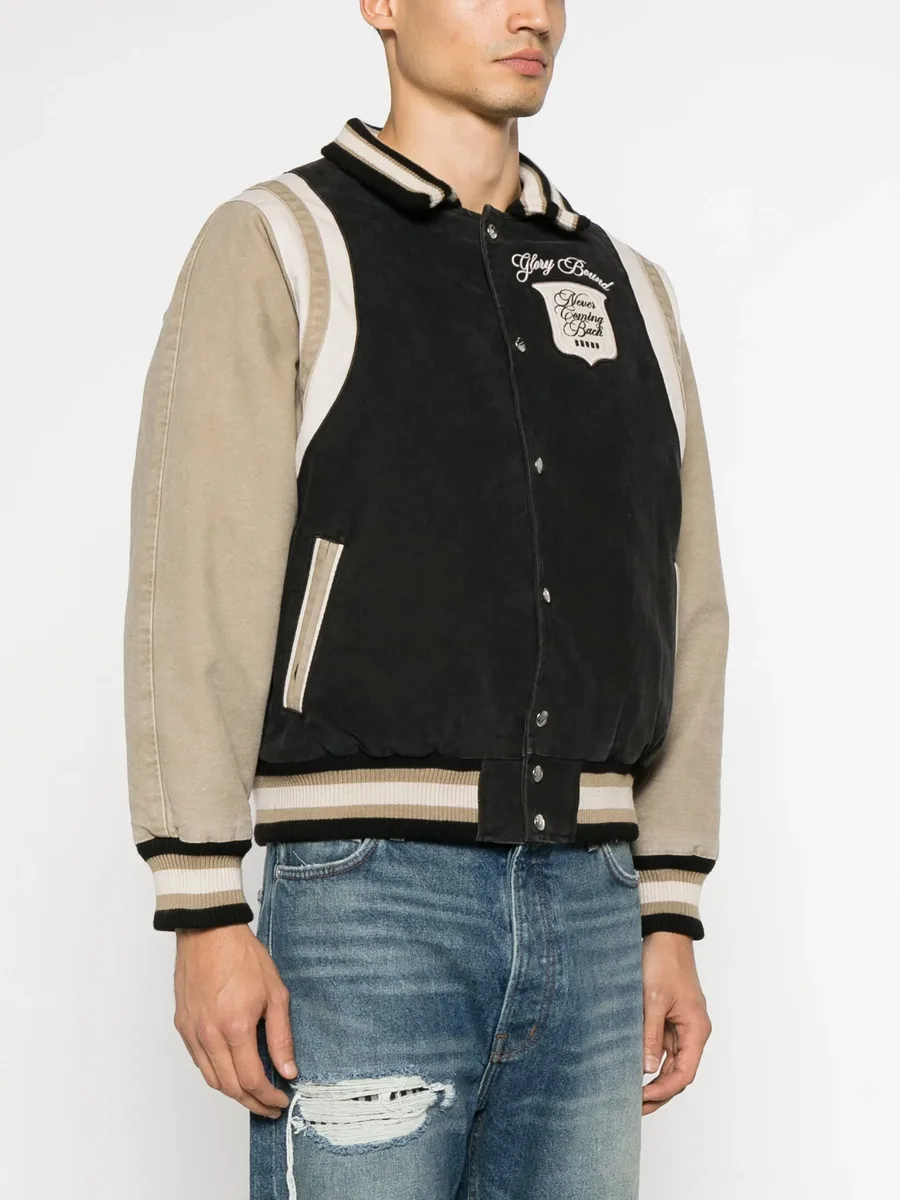 logo-embroidered canvas bomber jacket 7
