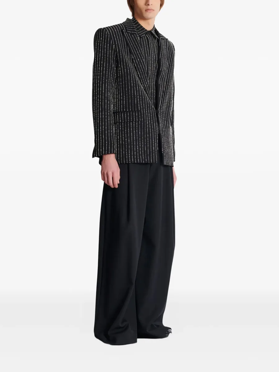 crystal-striped single-button jacket 5