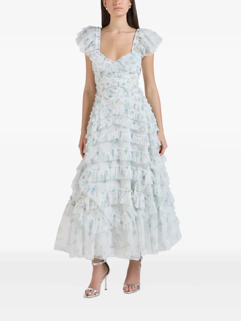 Magnolia ruffled floral-print maxi dress