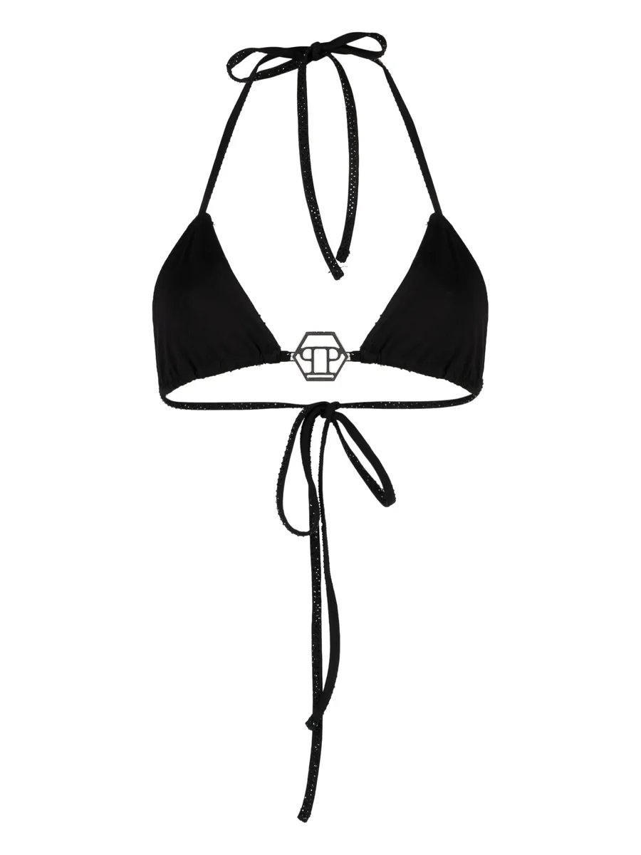 embellished-logo bikini top 3