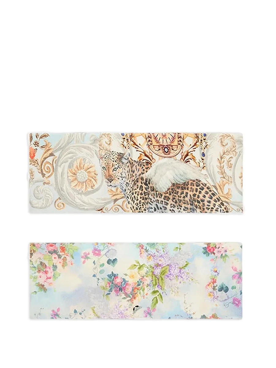комплект из двух повязок на голову с цветочным принтом 3