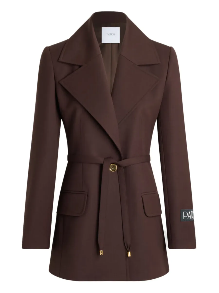 single-breasted belted wool jacket 1