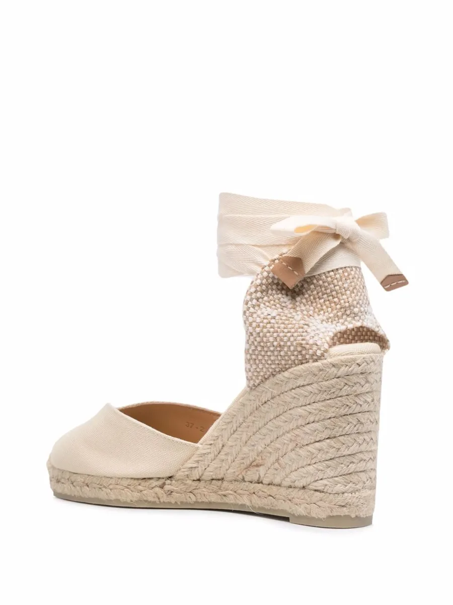 tie-fastening wedge sandals 5