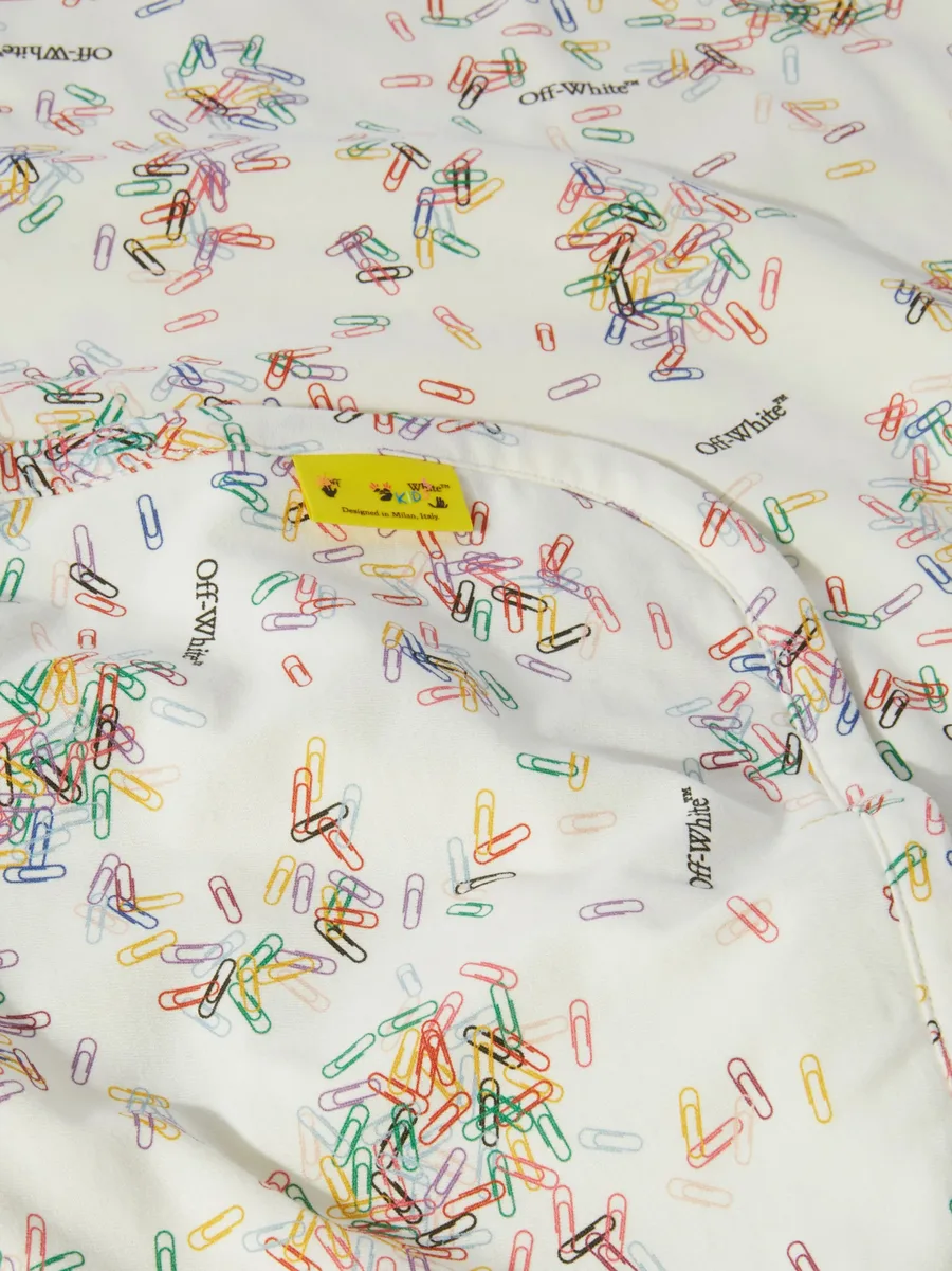 paperclip-print cotton blanket 3
