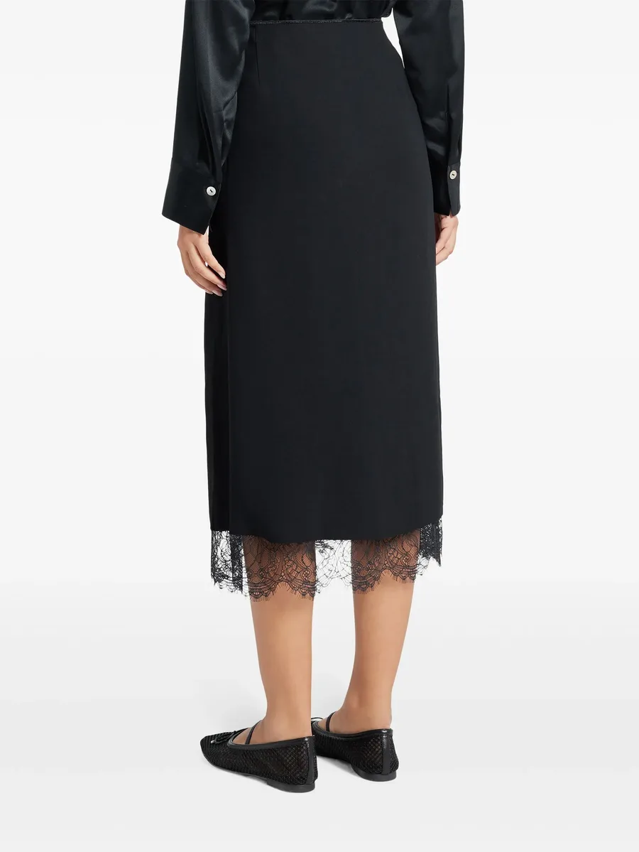 прямая юбка с кружевными вставками 7