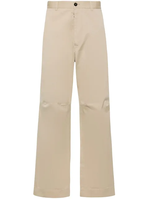 wide-leg twill chino trousers