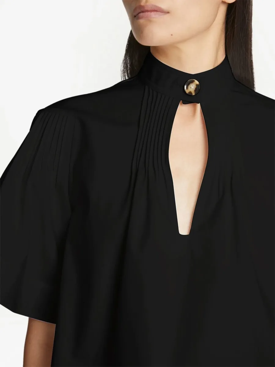 pintuck-detail short-sleeved blouse 14