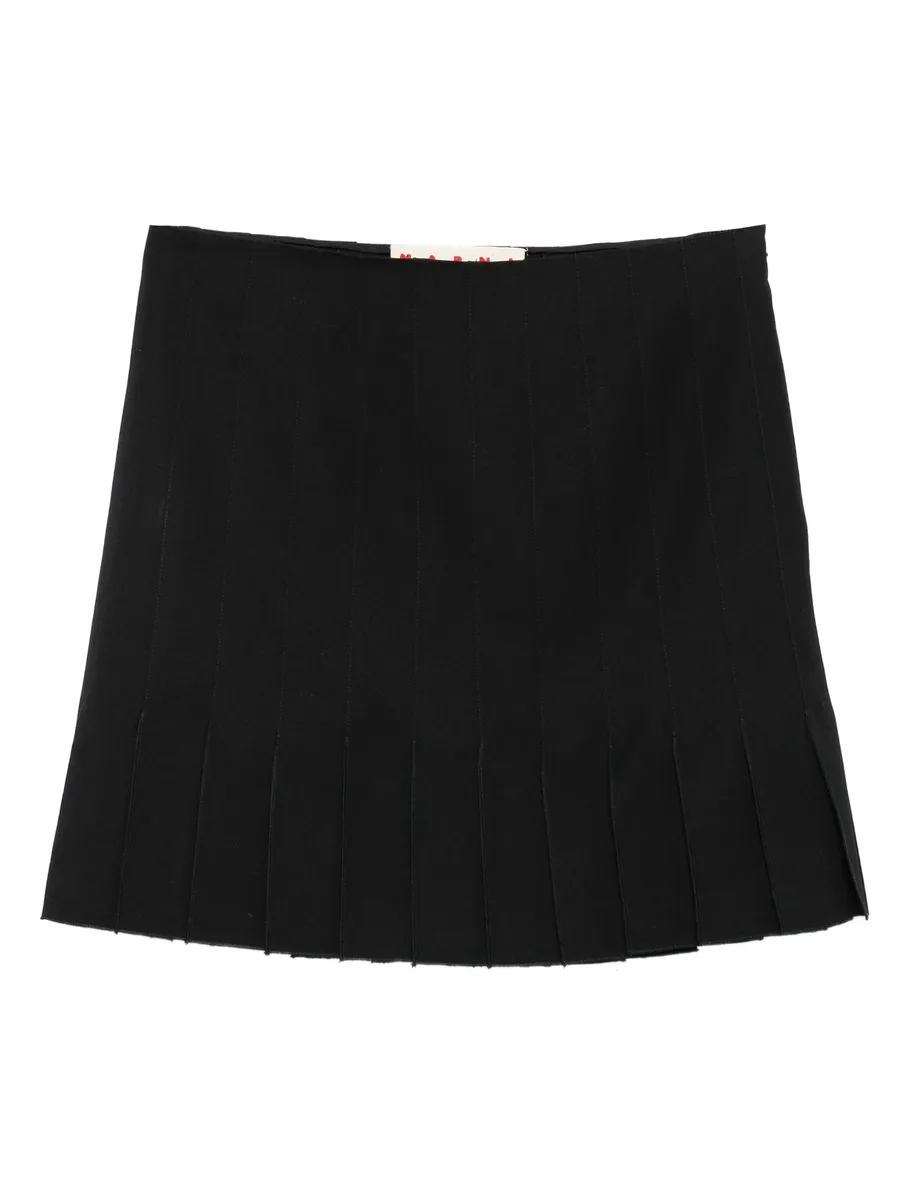 pleated wool mini skirt 1