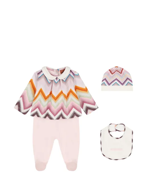 zigzag-print babygrow set (set of three)
