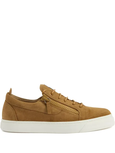 Frankie zip-fastening suede trainers