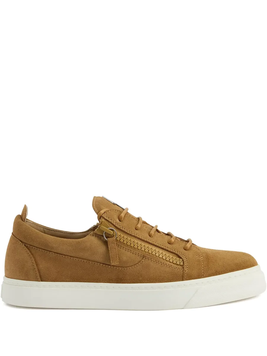 Frankie zip-fastening suede trainers 2