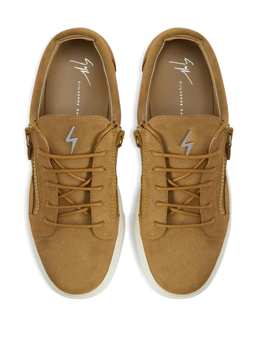 Frankie zip-fastening suede trainers 6