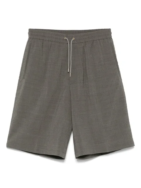 seersucker straight-leg shorts