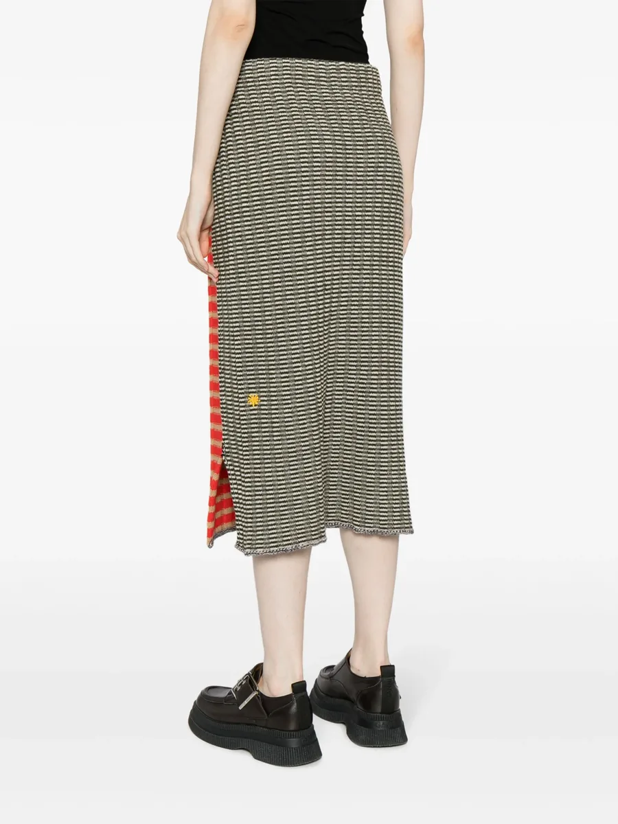 check-print knitted skirt 7