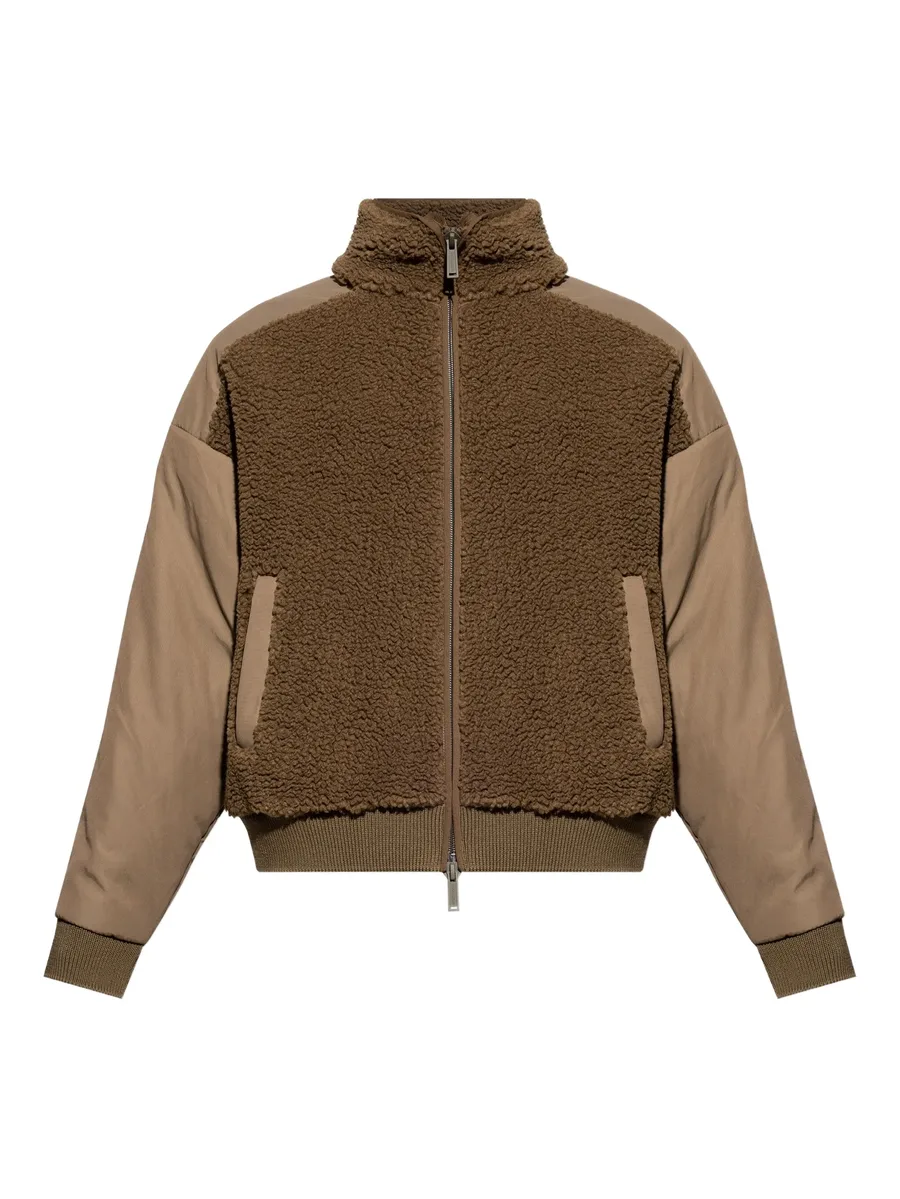teddy-panelled bomber jacket 2