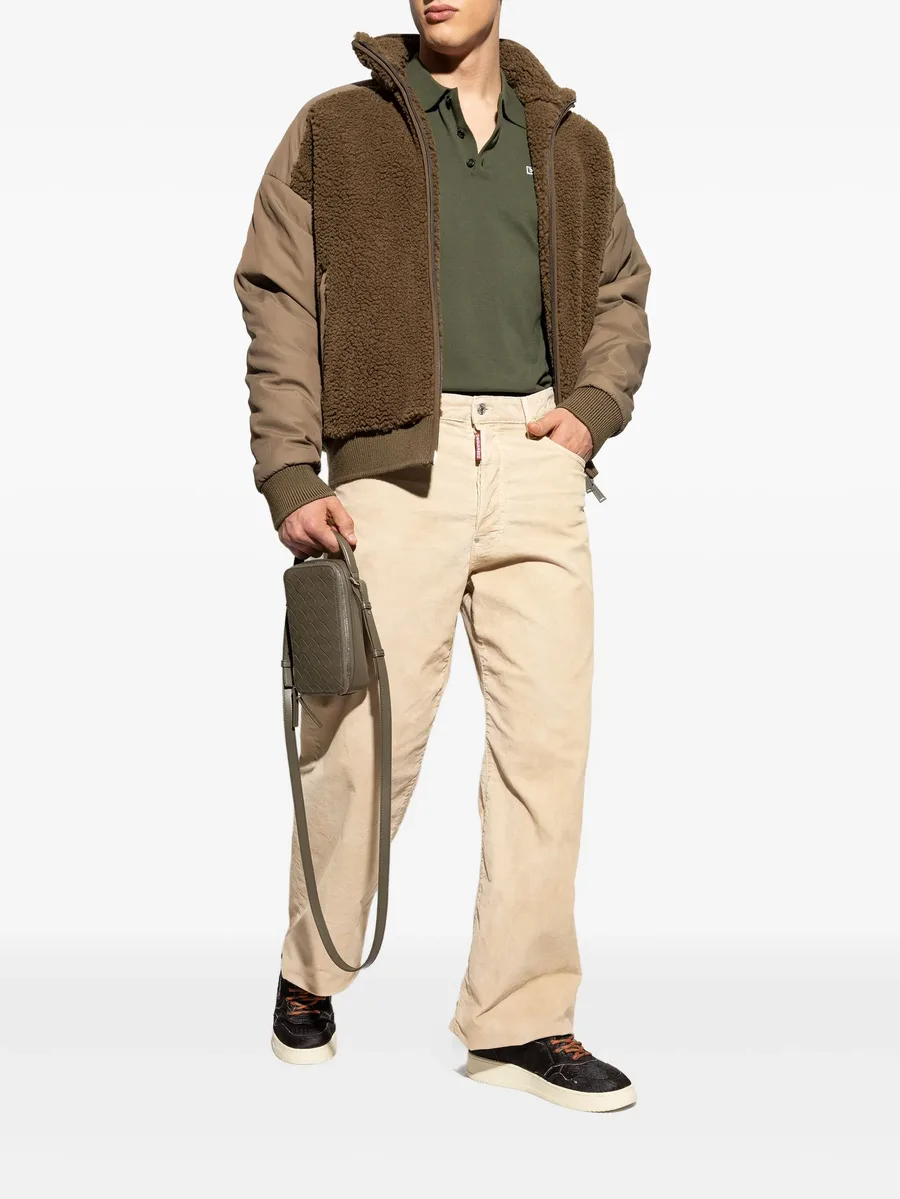 teddy-panelled bomber jacket 4