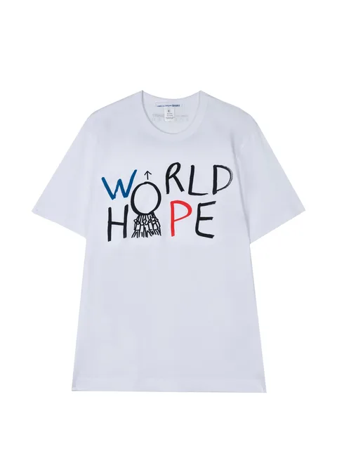 slogan-print crew-neck T-shirt