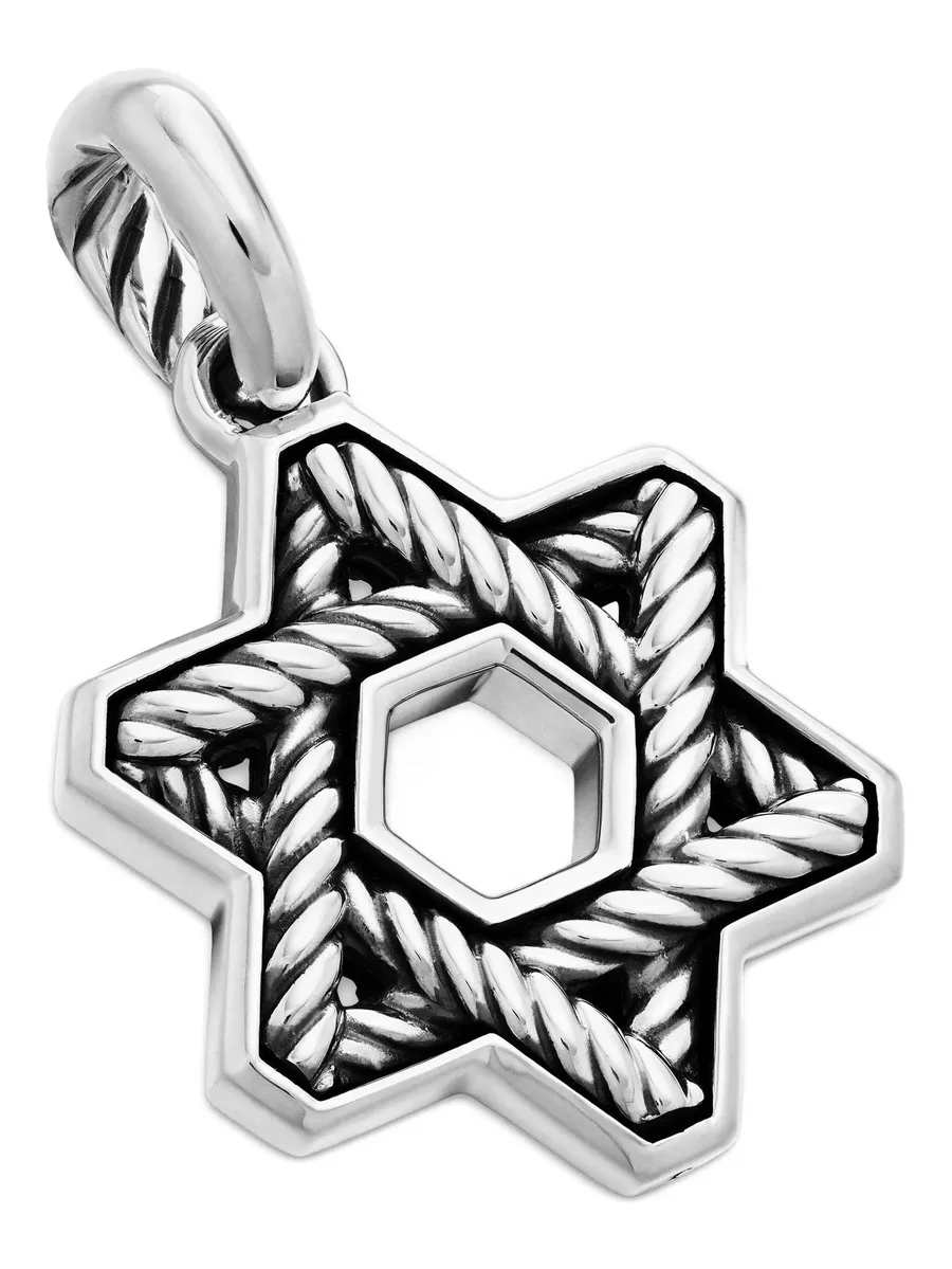 серебряная подвеска Cable Star of David (19 мм) 4