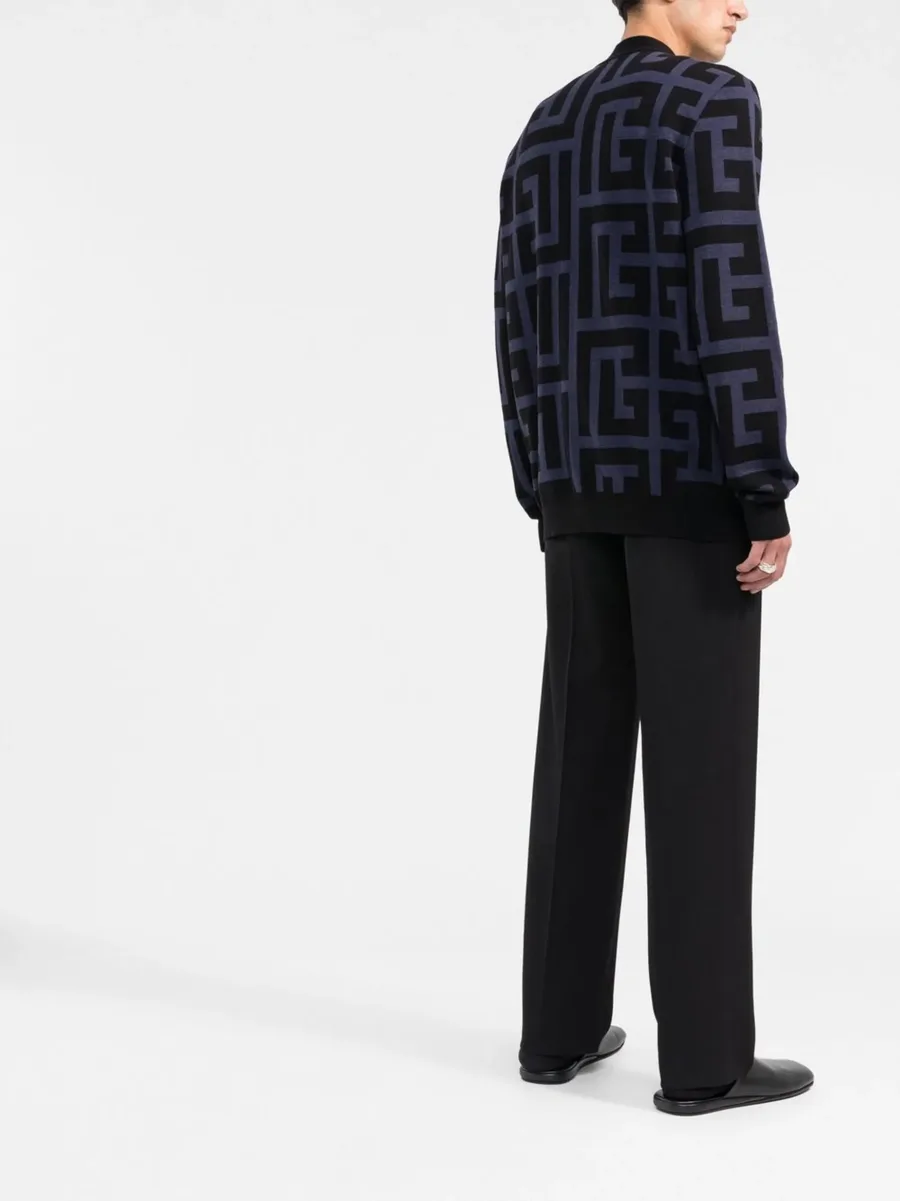 monogram-print V-neck cardigan 7