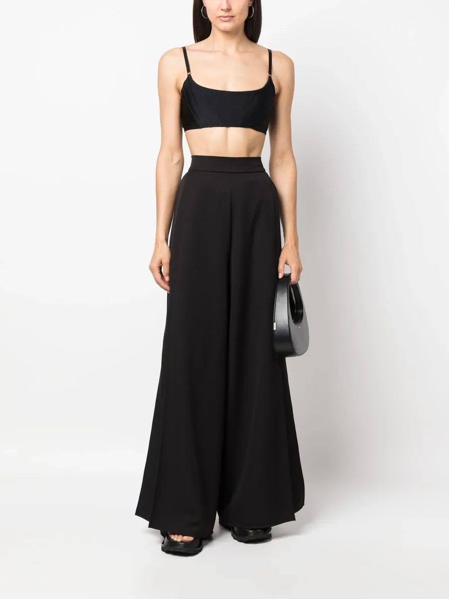 tie-fastening wide-leg trousers 3