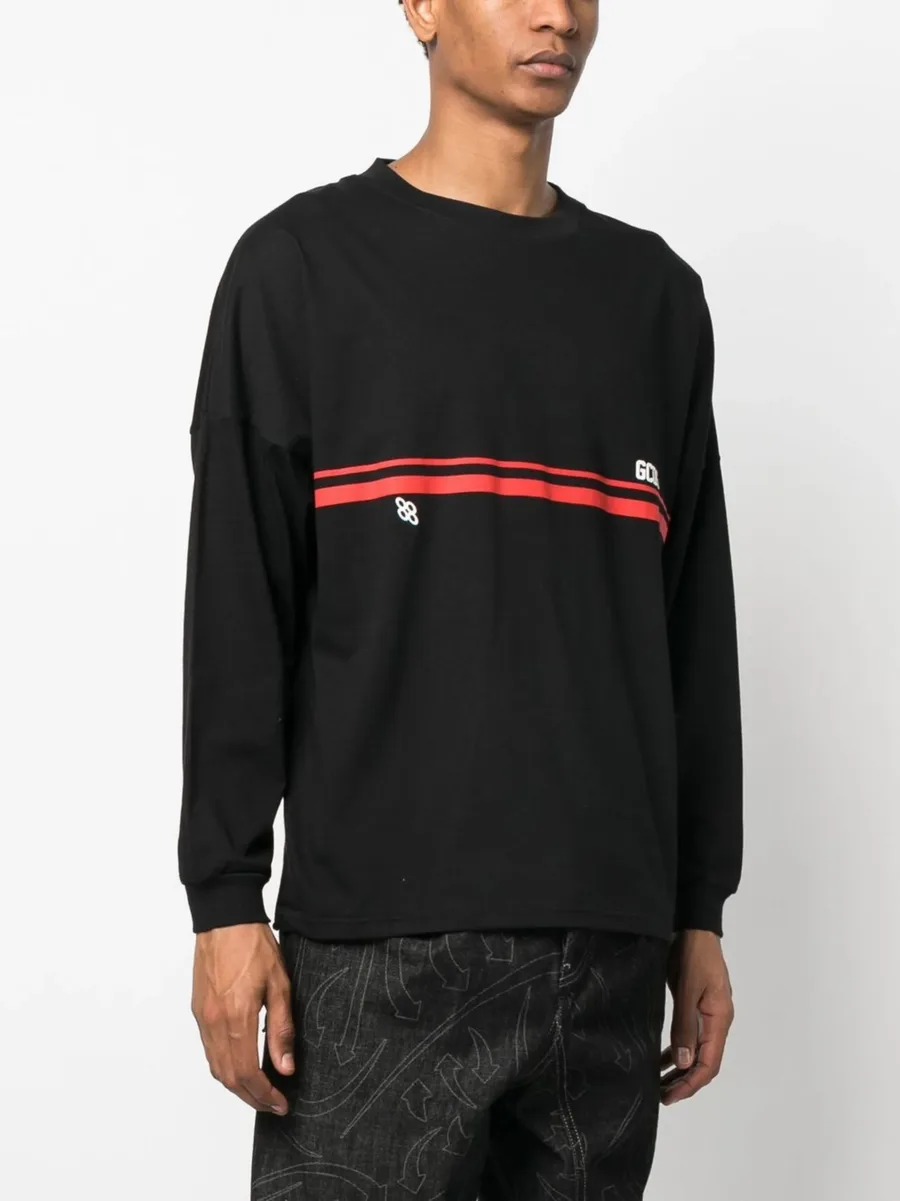 logo-print striped sweatshirt 5