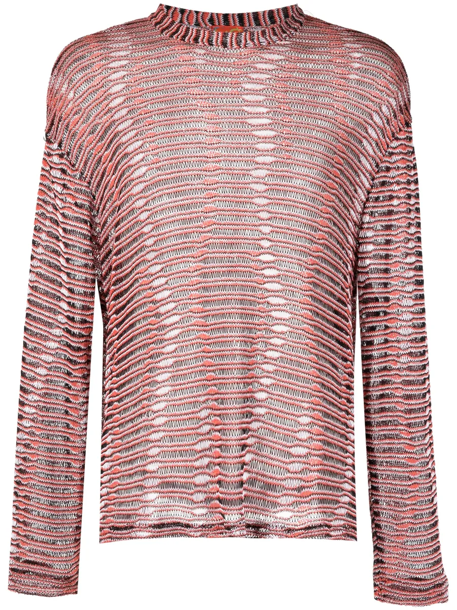 open-knit striped sweatshirt 1