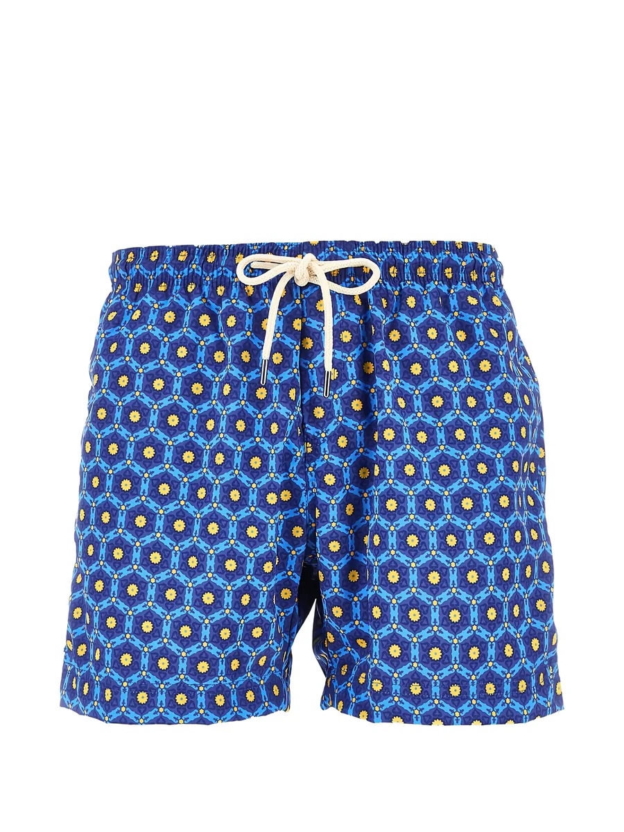 geometric-print drawstring swim shorts 1