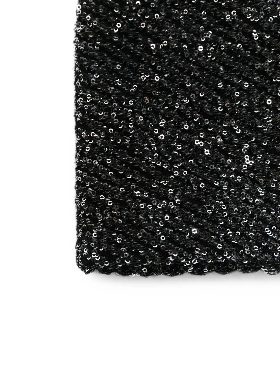 sequin-embellished logo-plaque beanie hat 3
