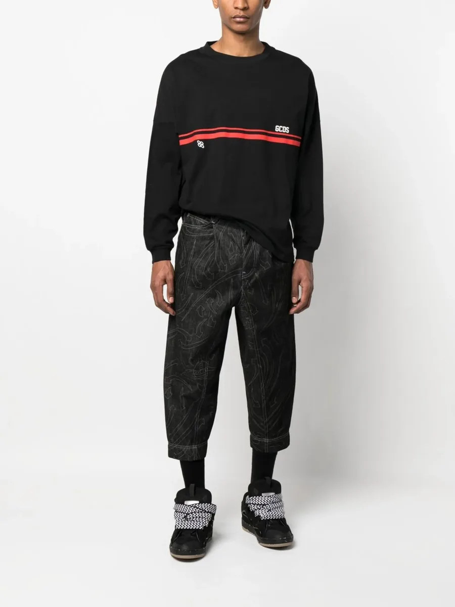 logo-print striped sweatshirt 4
