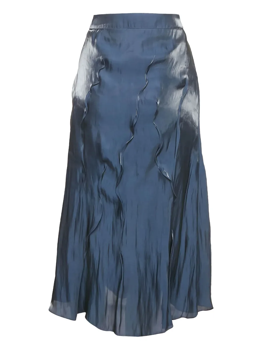 pin-tucked satin midi skirt 2
