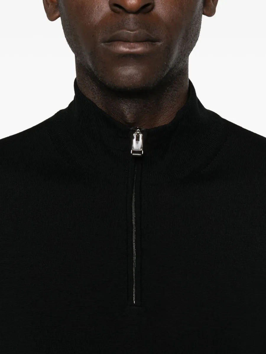 high-neck zip-front sweater 10