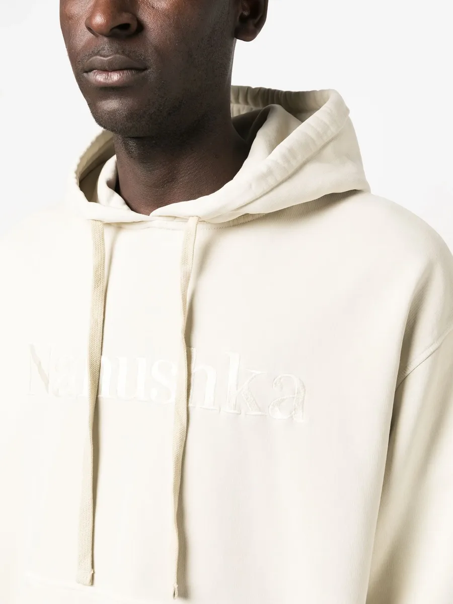 logo-embroidered cotton hoodie 12