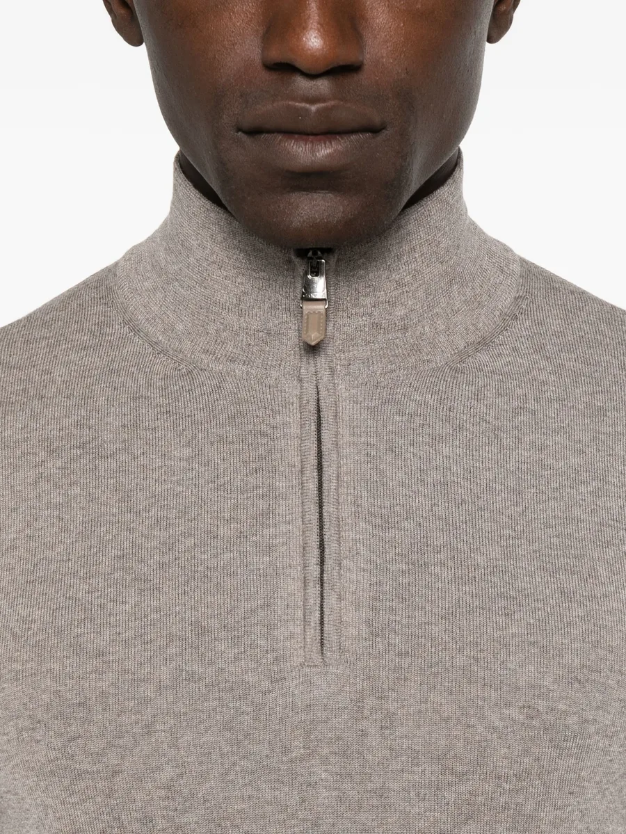 high-neck zip-up sweater 10