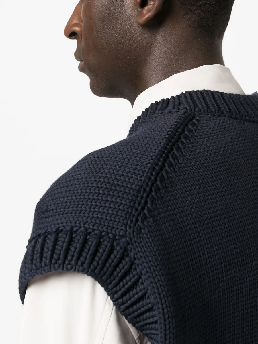V-neck cotton-blend knitted vest 10