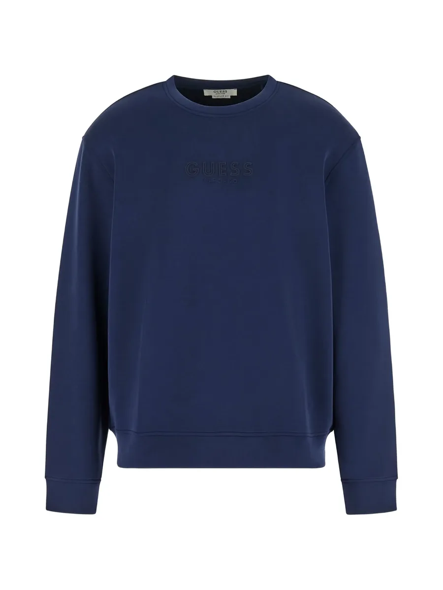 embossed crew neck sweatshirt 1