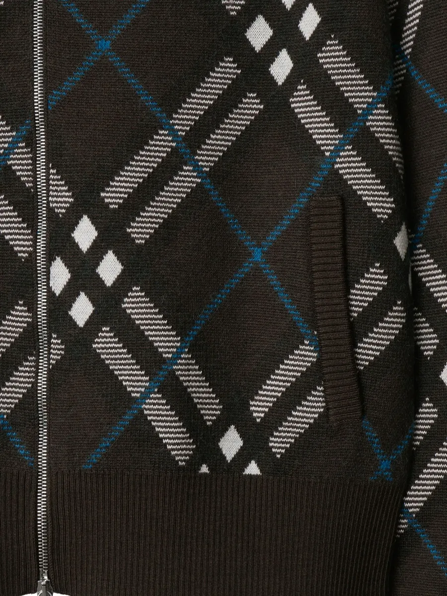 Check zip-up cardigan 7