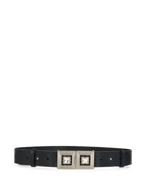 crystal-embellished leather belt