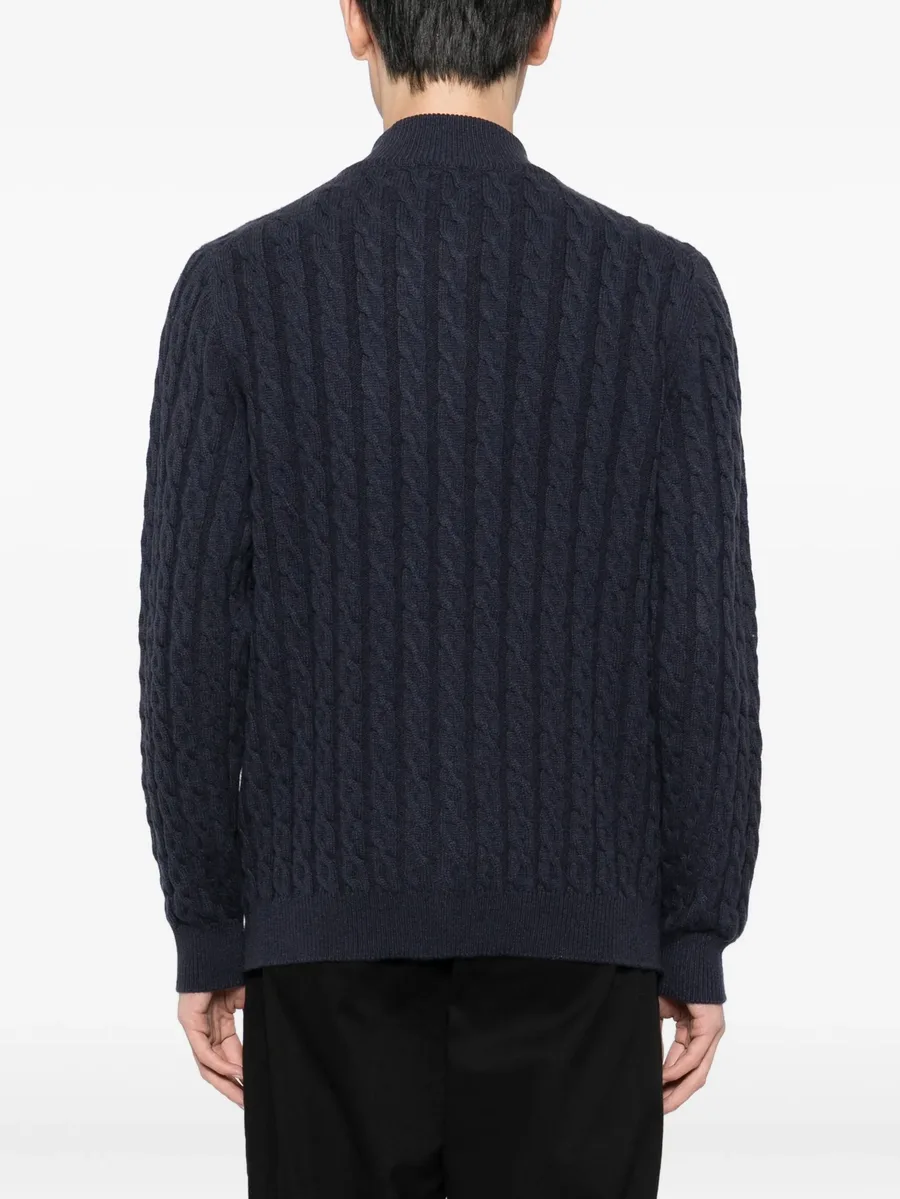 cable-knit zip-up cardigan 8