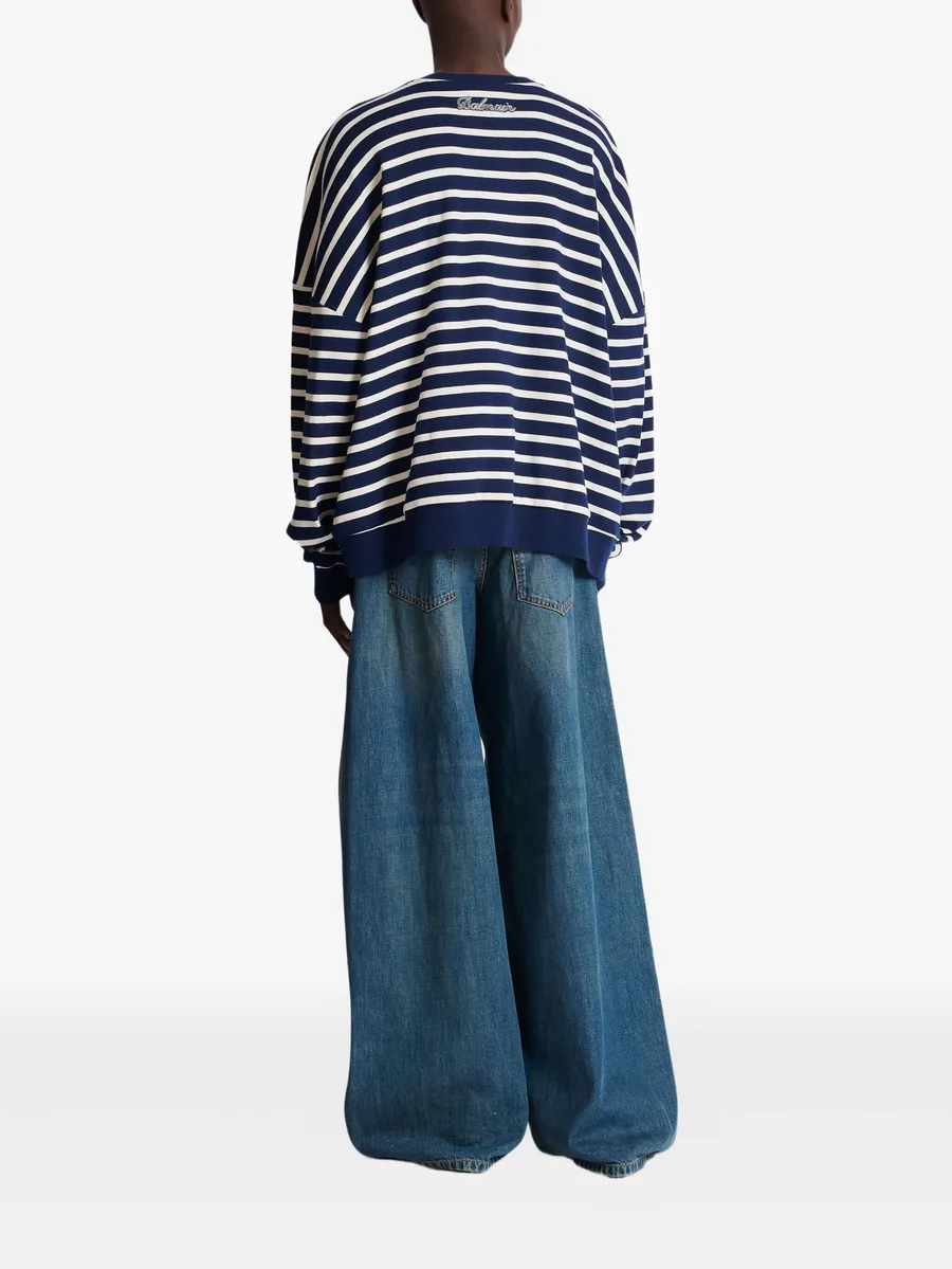 emblem striped sweatshirt 7