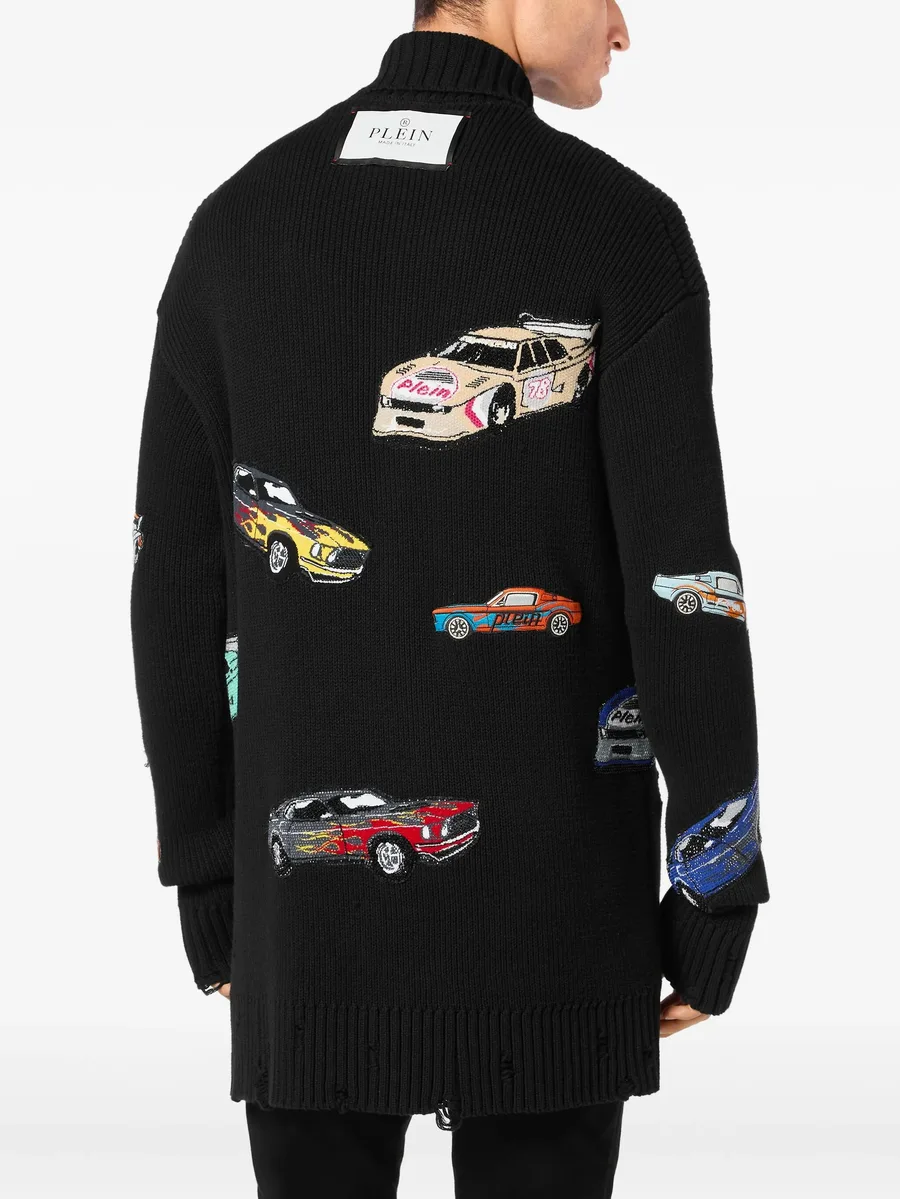 car-intarsia cardigan 7