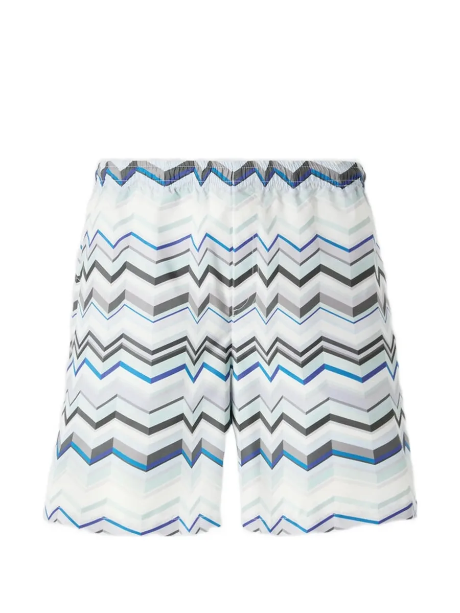 chevron-pattern drawstring shorts 1