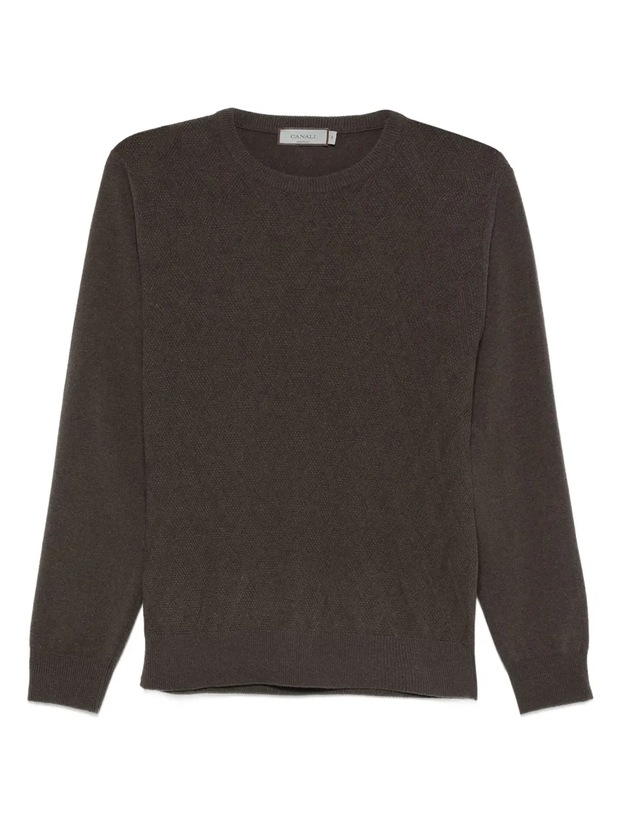 textured crew-neck sweater 1