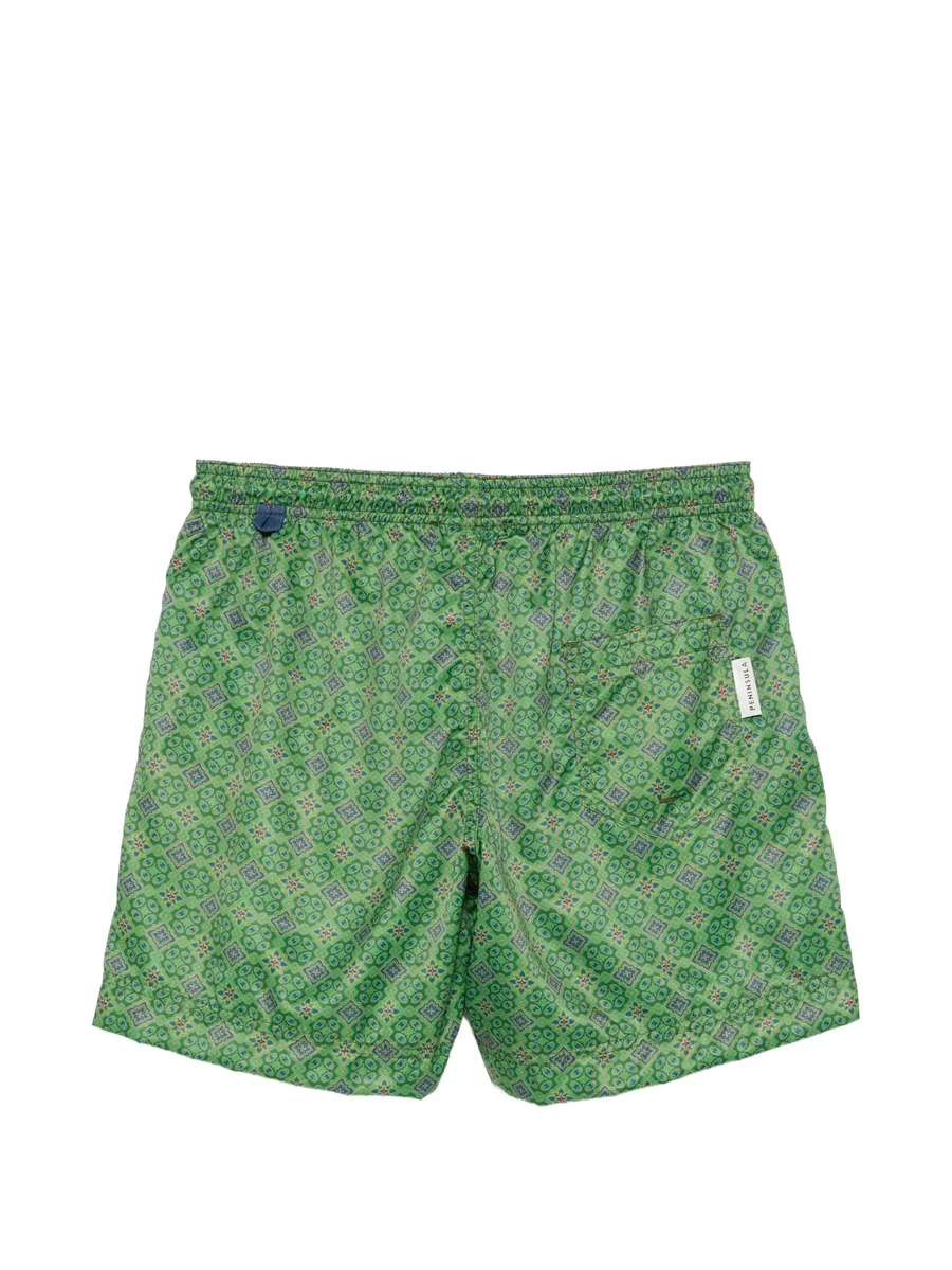 Caprera geometric-print drawstring swim shorts 3