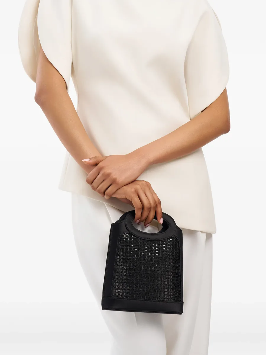 mini Aura sequined-mesh tote bag 3