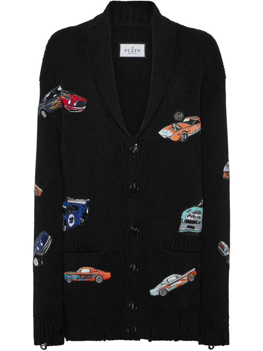 car-intarsia cardigan 1