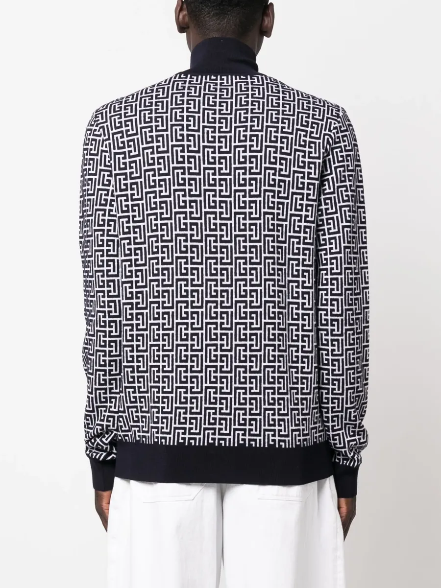monogram-intarsia roll-neck jumper 7