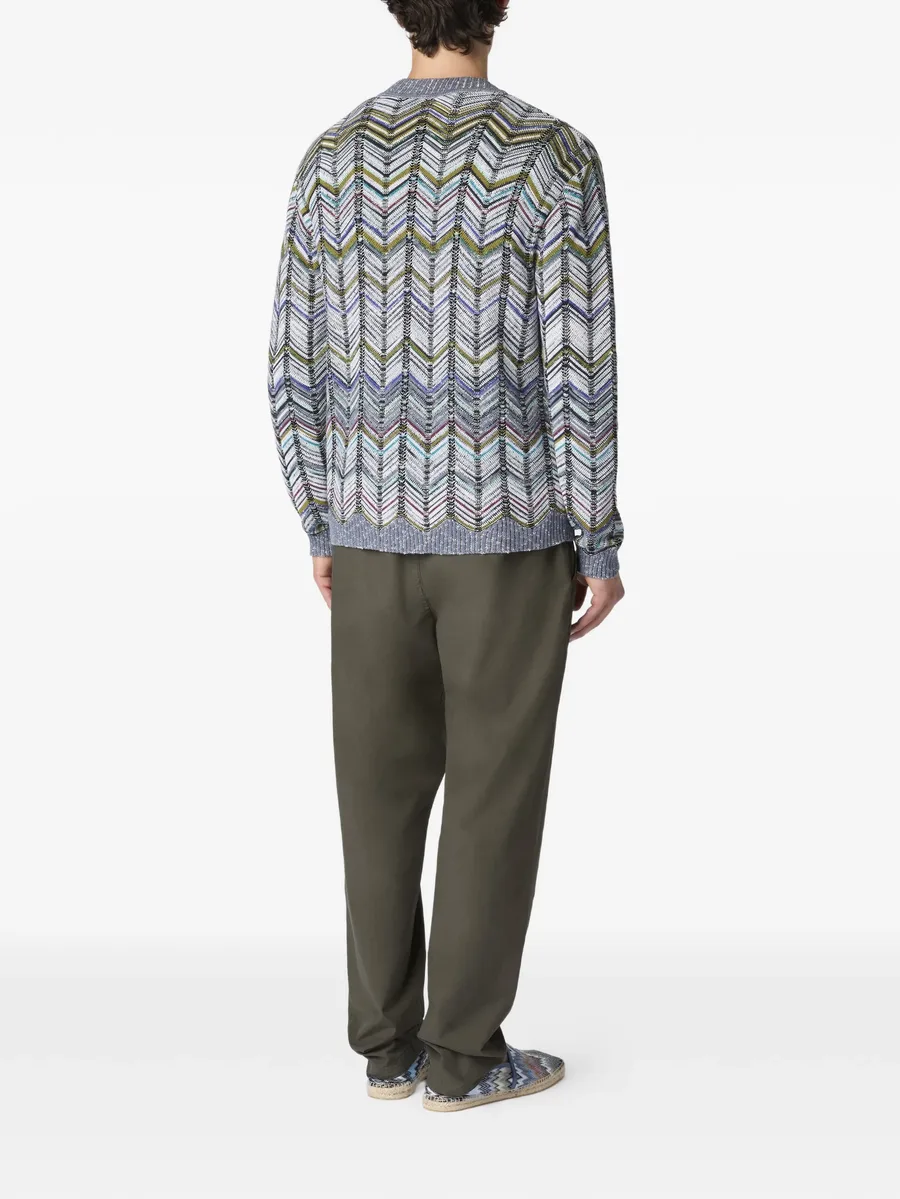 chevron-pattern cardigan 6